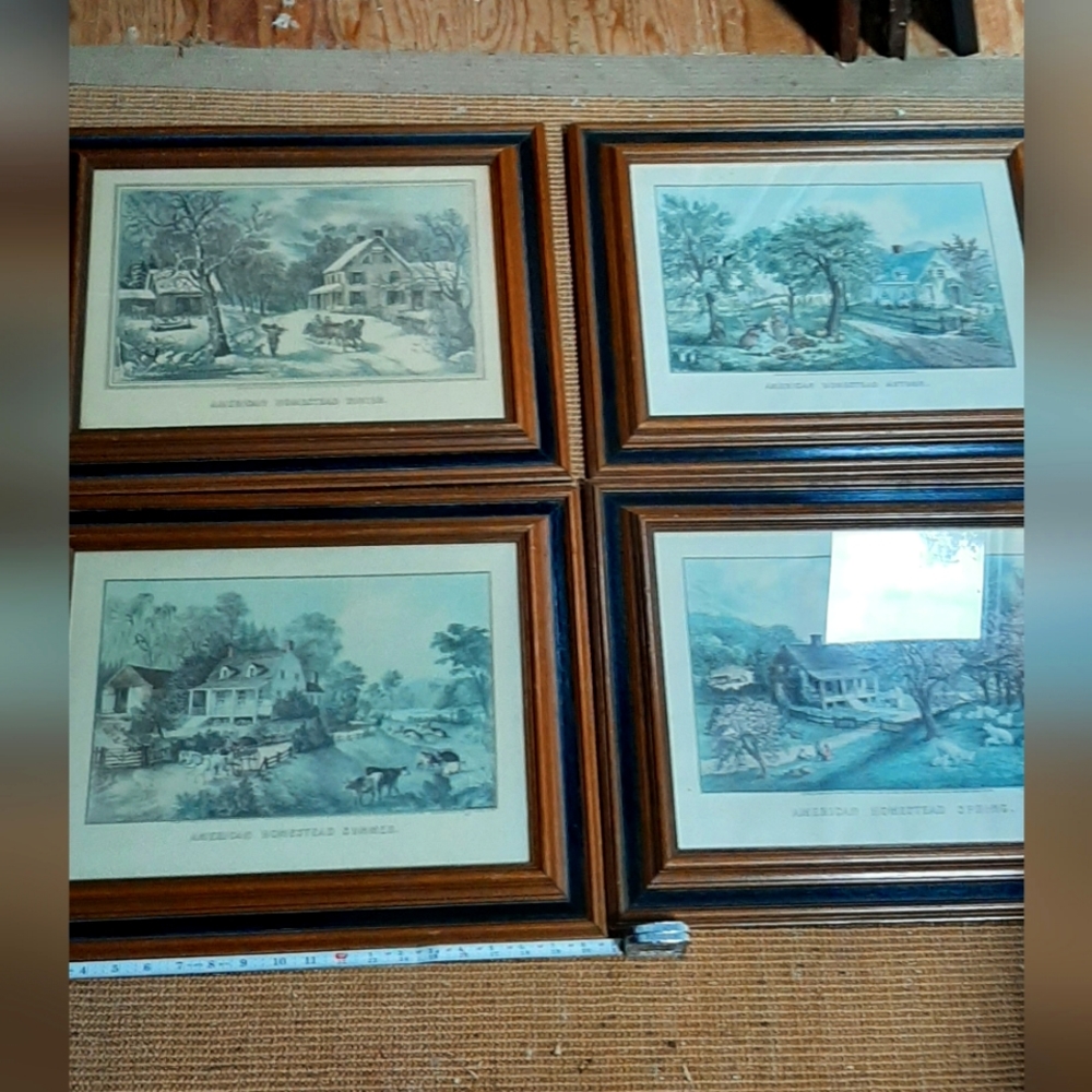 CURRIER AND IVES SEASON FRAMED PRINTS